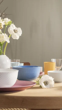 Lyngby Porcelæn Rhombe Color Serveringsskål Ø17,5 cm, Blå