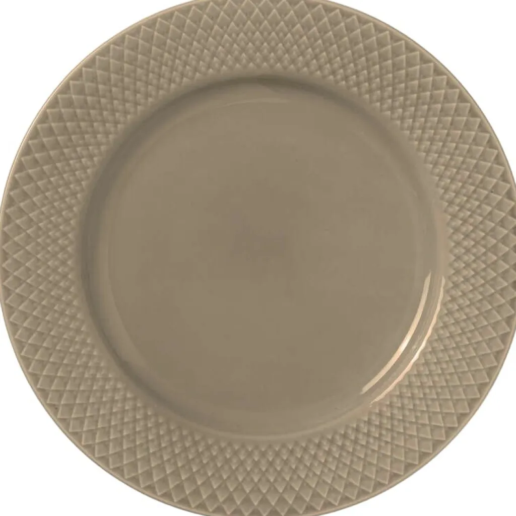 Lyngby Porcelæn Middagstallerkener > Rhombe Earth Tallerken 23 cm,