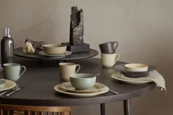 Outlet Lyngby Porcelæn Rhombe Earth Dyb Tallerken 24,5 cm, Slate