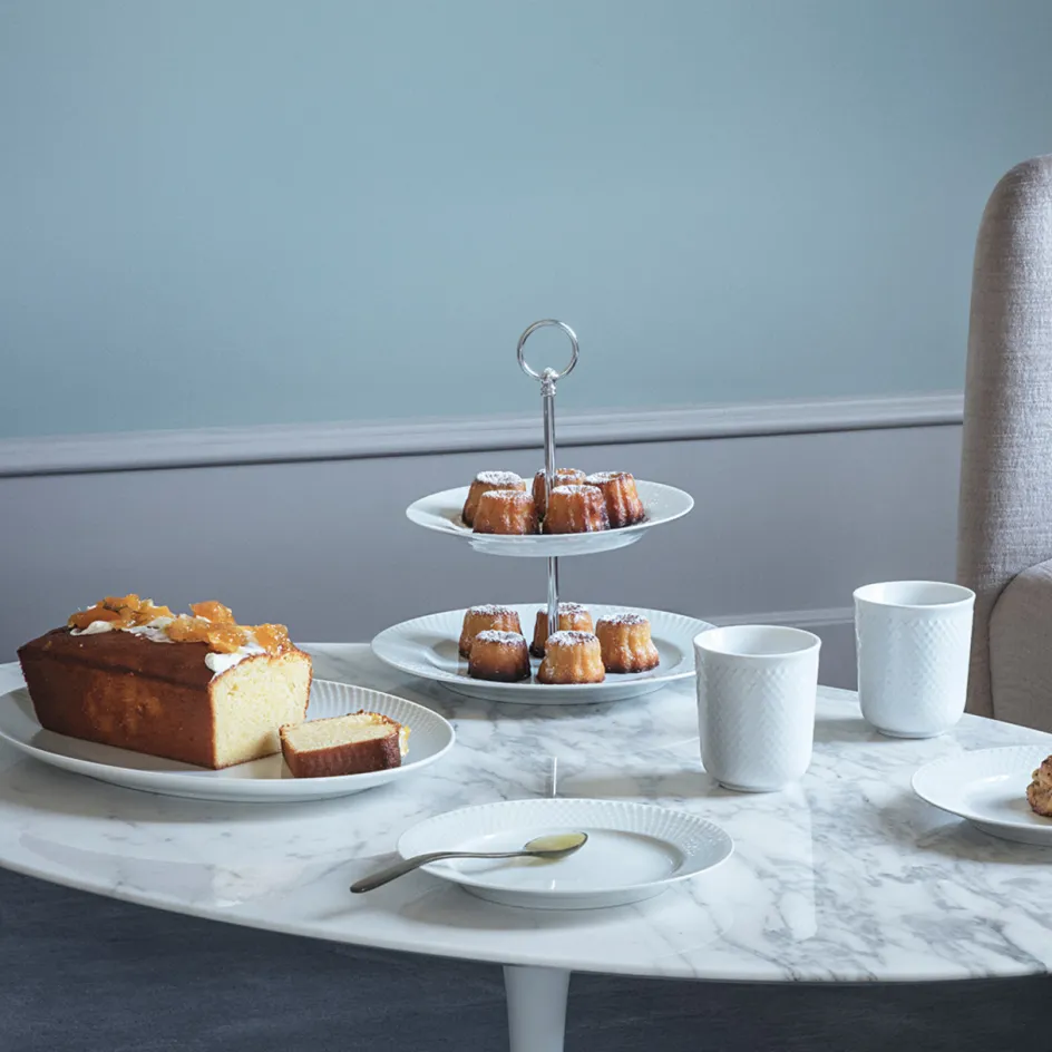 Lyngby Porcelæn Rhombe Etagere H27 cm, Hvid