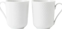 Lyngby Porcelæn Krus > Rhombe Krus 2 stk. 33 cl, Hvid