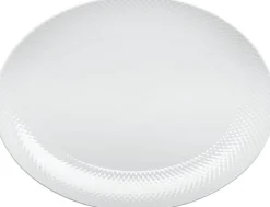Sale Lyngby Porcelæn Rhombe Ovalt Serveringsfad , Hvid