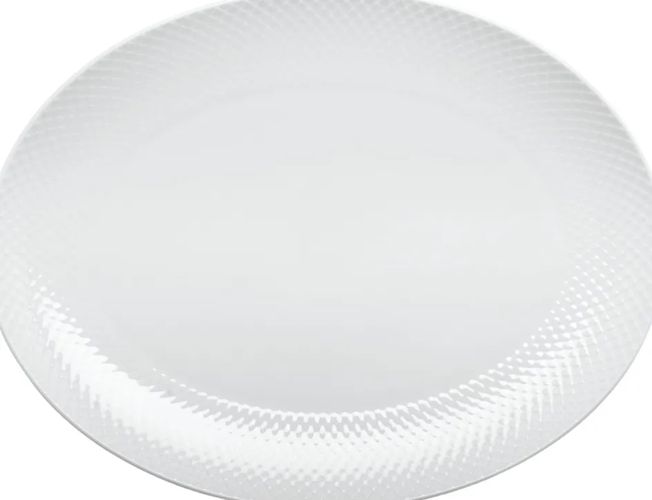 Sale Lyngby Porcelæn Rhombe Ovalt Serveringsfad , Hvid