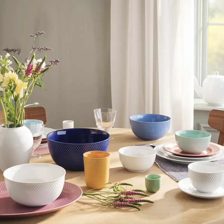 Best Lyngby Porcelæn Rhombe Serveringsskål , Hvid