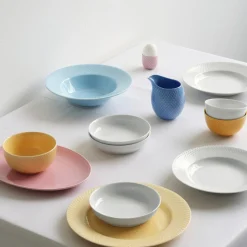 Lyngby Porcelæn Desserttallerkener > Rhombe Tallerken , Hvid