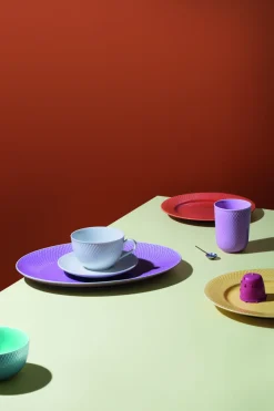 Sale Lyngby Porcelæn Rhombe Tekop m. Underkop 39 cl, Hvid