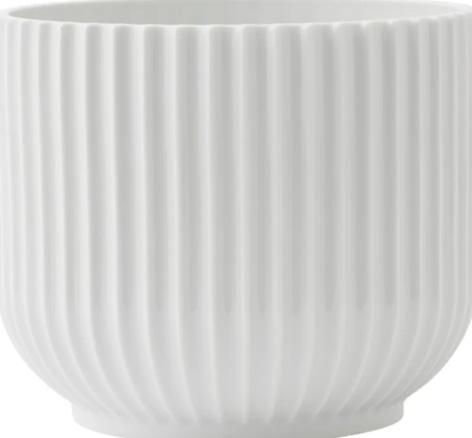 Discount Lyngby Porcelæn Urtepotteskjuler H, Hvid