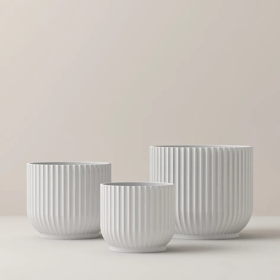 Discount Lyngby Porcelæn Urtepotteskjuler H, Hvid