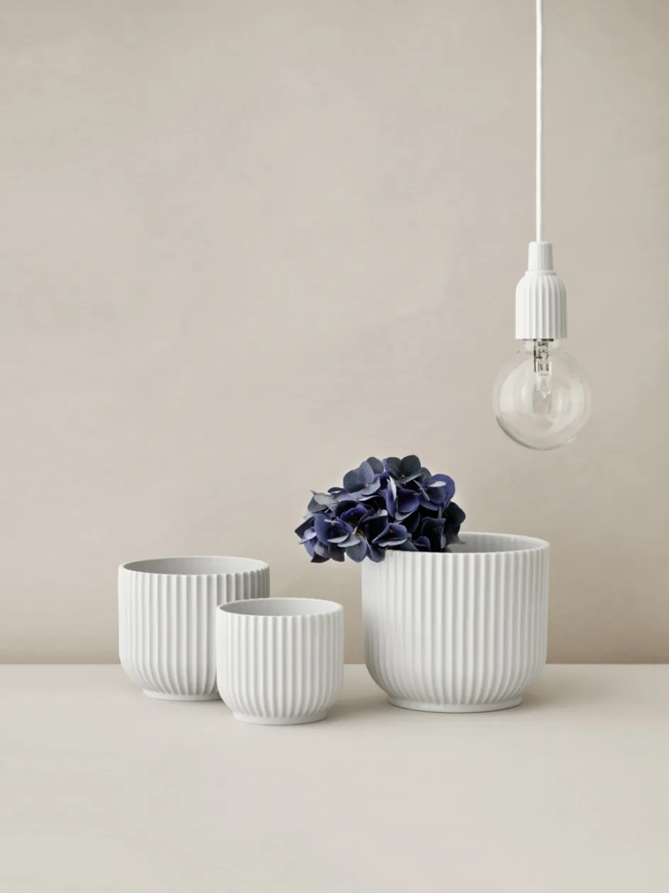 Sale Lyngby Porcelæn Urtepotteskjuler H, Hvid
