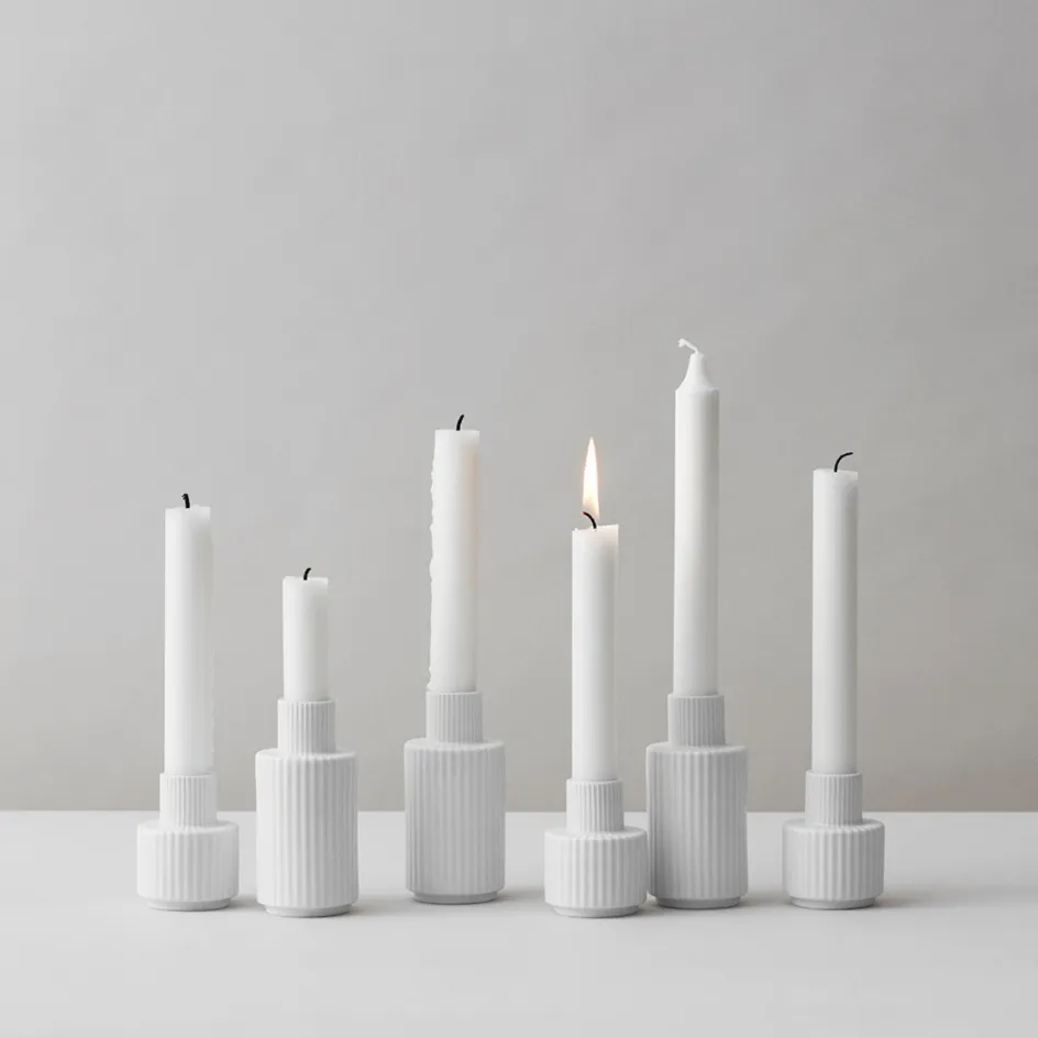 Hot Lyngby Porcelæn Lysestage H, Hvid