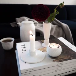 New Lyngby Porcelæn Rhombe Lysestage H3 cm, Hvid