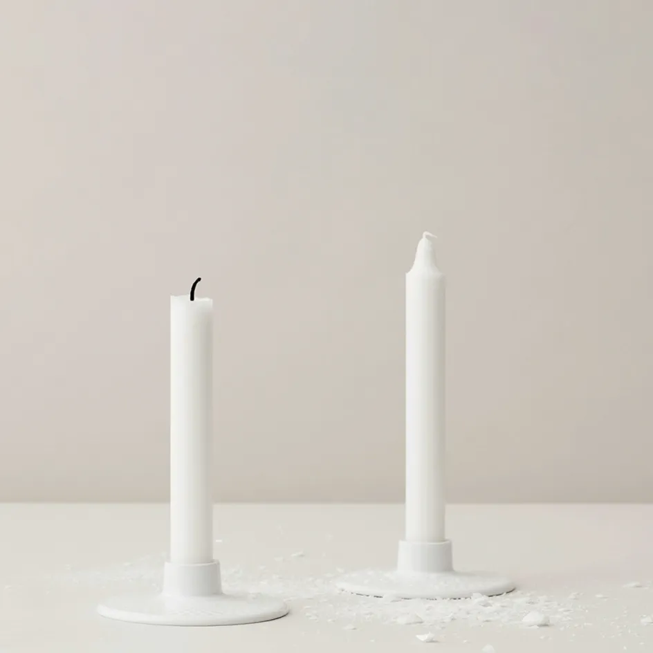 New Lyngby Porcelæn Rhombe Lysestage H3 cm, Hvid