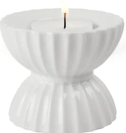 Lyngby Porcelæn Fyrfadsstager > Tura Fyrfadsstage H6,5 cm, Hvid