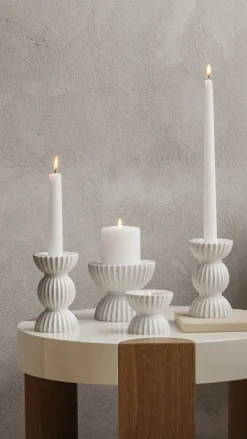 Lyngby Porcelæn Fyrfadsstager > Tura Fyrfadsstage H6,5 cm, Hvid