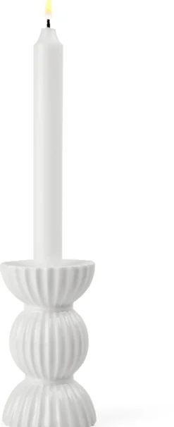 Sale Tura Kronelysestage H14 cm, Hvid Lysestager
