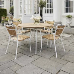 Clearance Havemøbelsæt m. Magnolia Bord 110 cm og 4 Marguerit Stole, Havemøbler|Uderum