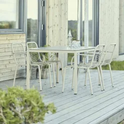 Discount Havemøbelsæt m. Terra Bord 132 cm og 4 Ivy Wire Stole, Taupe Havemøbler|Uderum