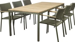 Havemøbelsæt m. Toscana Bord 197 cm og 6 Siena Stole, Havemøbler|Uderum