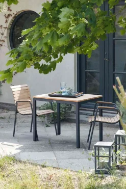 Havemøbelsæt m. Toscana Bord 65 cm og 2 Bellevue Stole, Teak/Antracit Havemøbler|Uderum