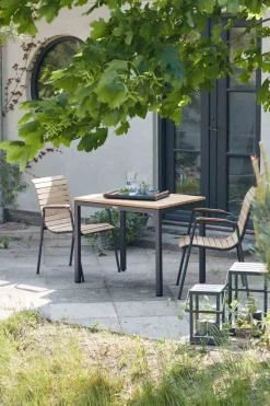 Havemøbelsæt m. Toscana Bord 65 cm og 2 Bellevue Stole, Teak/Antracit Havemøbler|Uderum