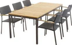 Mandalay Havemøbler|Uderum > Havemøbelsæt m. Toscana Bord 197 cm og 6 Siena Stole,