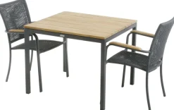 Best Mandalay Havemøbelsæt m. Toscana Bord 82 cm og 2 Ravello Stole, Teak/Antracit