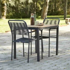 Mandalay Havemøbelsæt m. Toscana Bord 65 cm og 2 Verona Stole, Teak/Antracit