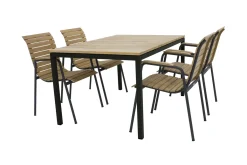 Sale Havemøbelsæt m. Toscana Bord 132 cm og 4 Bellevue Stole, Teak/Antracit Havemøbler|Uderum