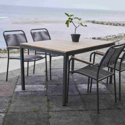 Outlet Mandalay Havemøbelsæt m. Toscana Bord 132 cm og 4 Verona Stole, Teak/Antracit