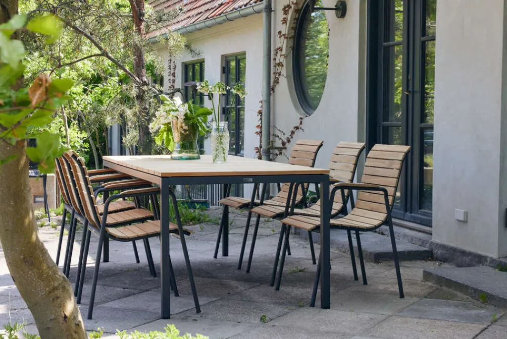 Mandalay Havemøbler|Uderum > Havemøbelsæt m. Toscana Bord 197 cm og 6 Bellevue Stole, Teak/Antracit