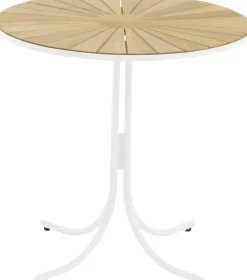 Best Mandalay Marguerit Cafébord Ø70 cm, Teak/Hvid