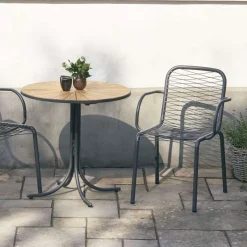 Discount Mandalay Marguerit Cafesæt m. 2 Ivy Wire Stole Ø70 cm, Teak/Antracit