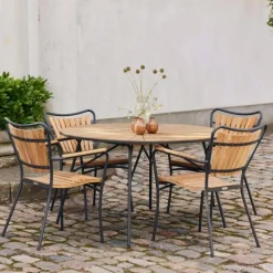 New Mandalay Marguerit Havemøbelsæt m. 4 Stole , Teak/Antracit
