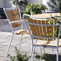 Mandalay Marguerit Havestol, Teak/Hvid