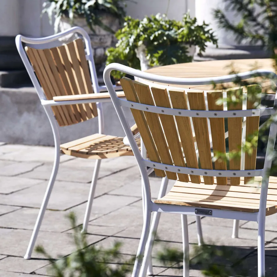 Mandalay Marguerit Havestol, Teak/Hvid