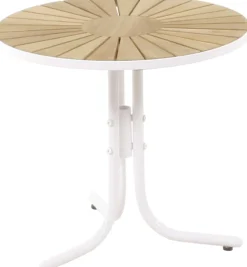 New Mandalay Marguerit Loungebord Ø50 cm, Teak/Hvid