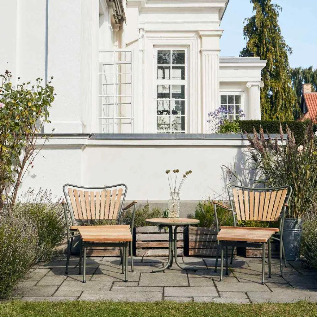 Mandalay Havemøbler|Uderum > Marguerit Loungesæt m. 2 Stole og 2 Skamler Ø50 cm,