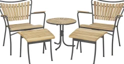 Outlet Marguerit Loungesæt m. 2 Stole og 2 Skamler Ø50 cm, Havemøbler|Uderum
