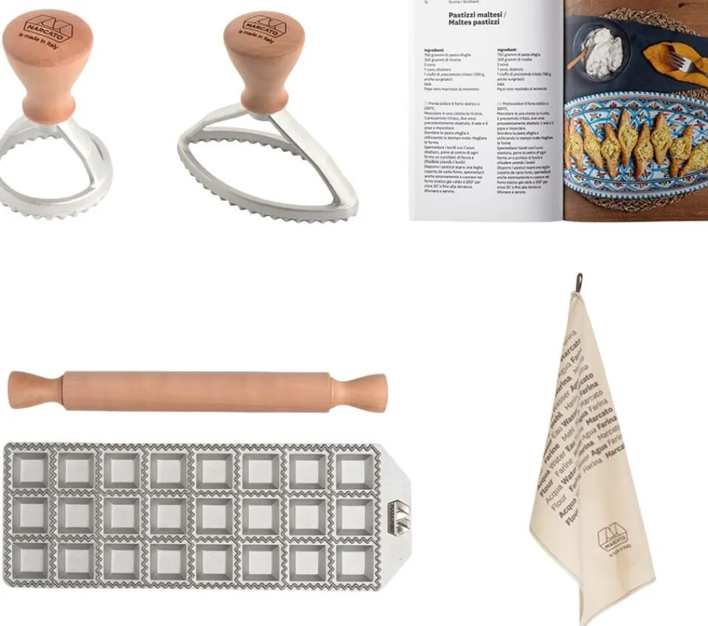 Marcato Pizza Og Pasta > Gavesæt Ravioli Like a Pro, Metal/Lys Træ
