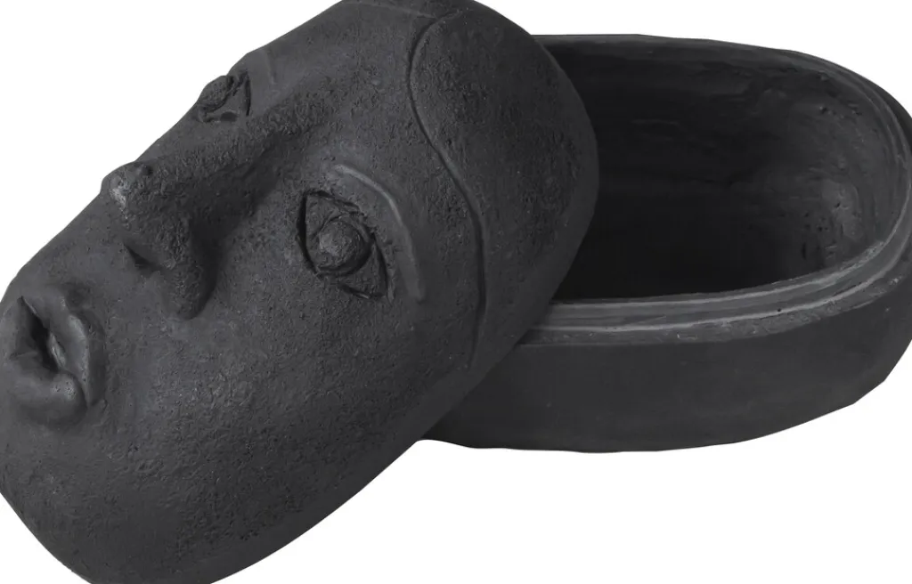 Sale Art Piece Face Krukke 12 cm, Sort Stue|Småopbevaring Og Organisering