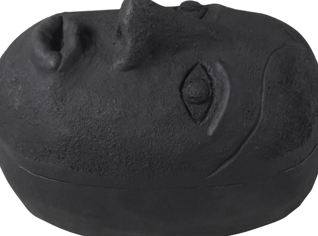 Sale Art Piece Face Krukke 12 cm, Sort Stue|Småopbevaring Og Organisering