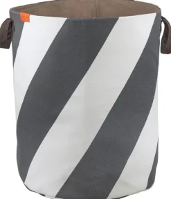 New Diagonal Vasketøjskurv H50 cm, Mørk Grå/Off-White Badeværelse|Kurve Og Kasser