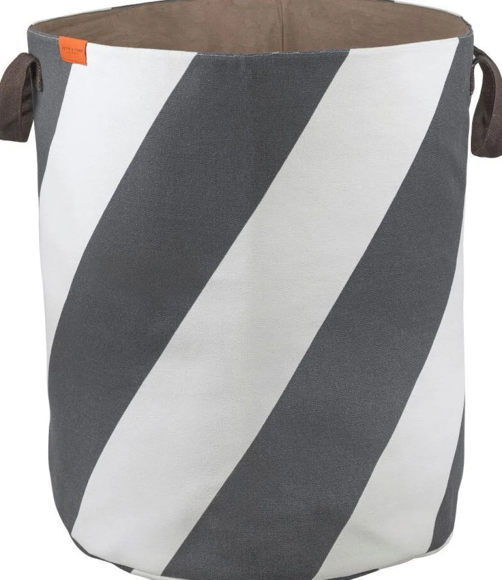 New Diagonal Vasketøjskurv H50 cm, Mørk Grå/Off-White Badeværelse|Kurve Og Kasser
