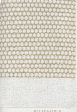 Clearance Mette Ditmer Grid Håndklæde , Sand/Off-white