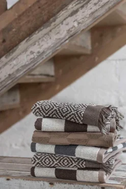 Outlet Morocco Håndklæde , Chokolade/Off-white Håndklæder Og Vaskeklude|Badeværelse