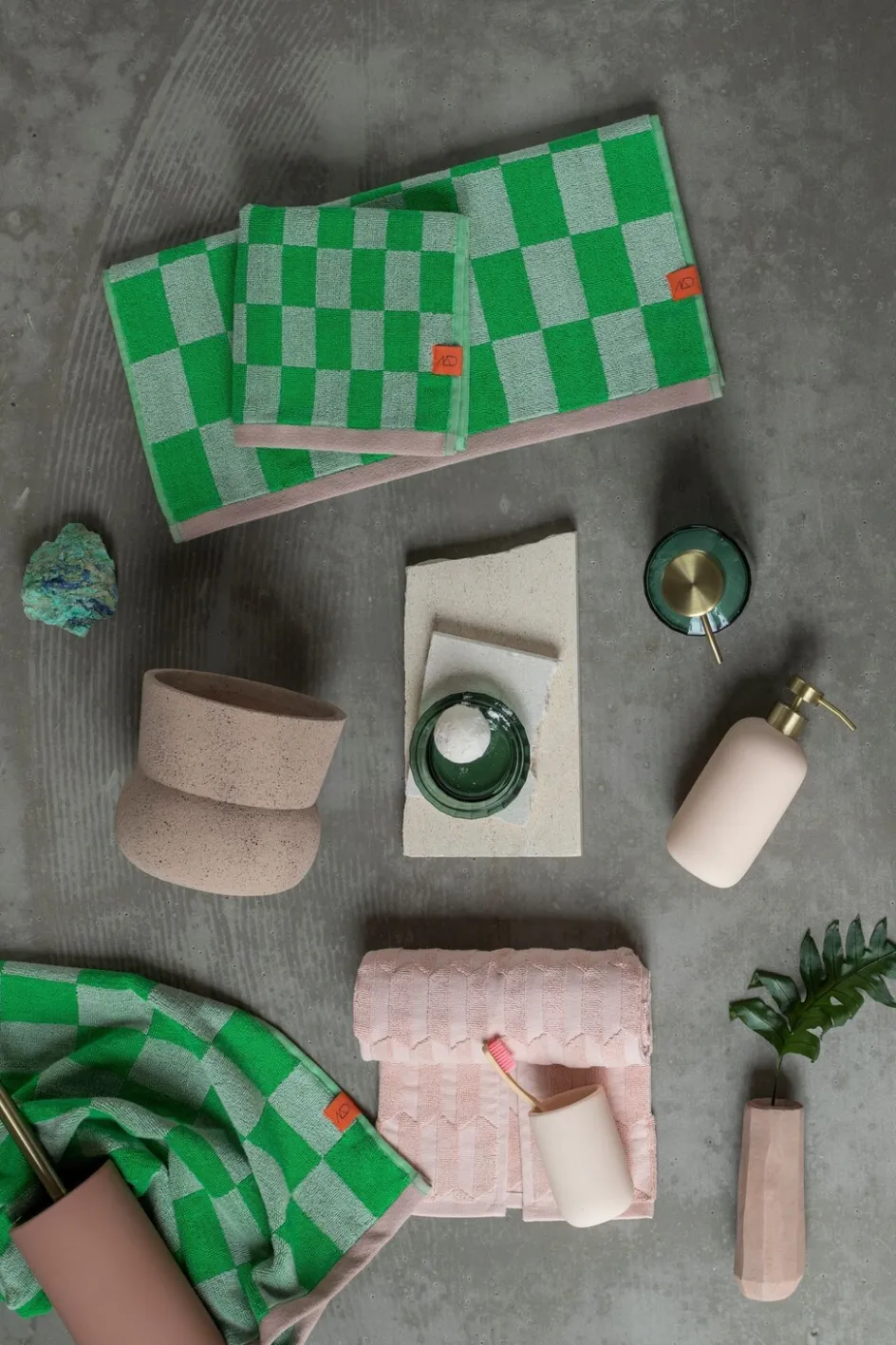 Sale Mette Ditmer Retro Håndklæde 2 stk 40x55 cm, Classic Green