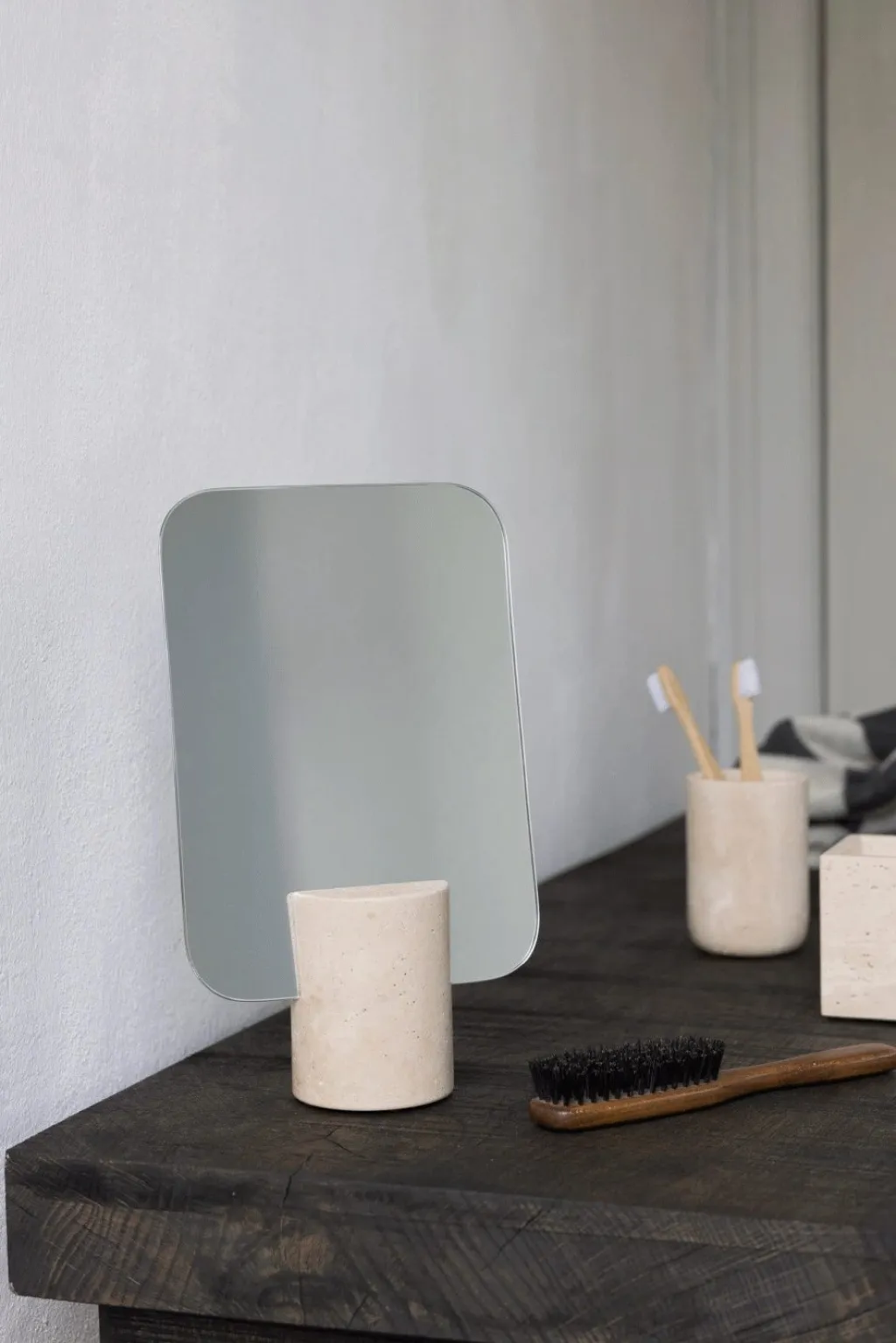 Hot Travertine Spejl 30x18 cm, Linen Spejle