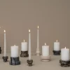 Marble Lysestage Ø10 x H5 cm, Sort/Grå Lysestager