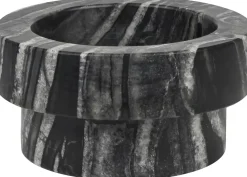 Marble Lysestage Ø10 x H5 cm, Sort/Grå Lysestager