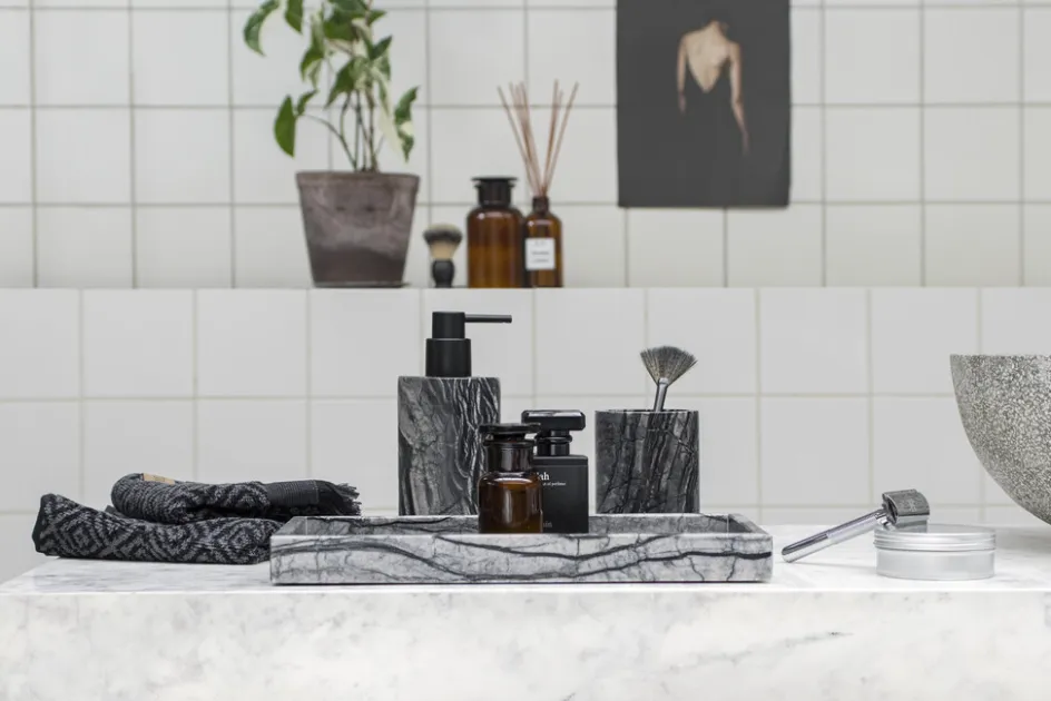 New Mette Ditmer Marble Tandbørstekrus, Sort/Grå
